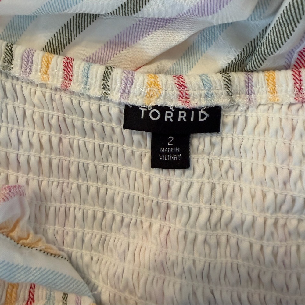 Torrid Multi-Color Striped Ruffle Strap Dress - Picture 4 of 4